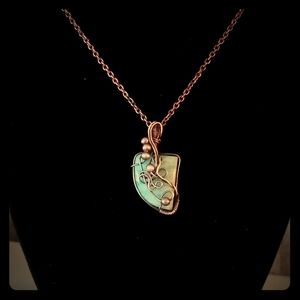 Amazonite Antiqued Copper mini Pendant